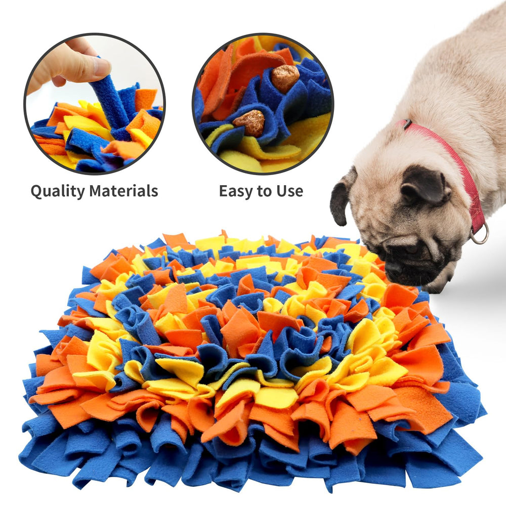Alfombra de olfato LIVEKEY para perros en amarillo, ideal para buscar premios y diversión sensorial.