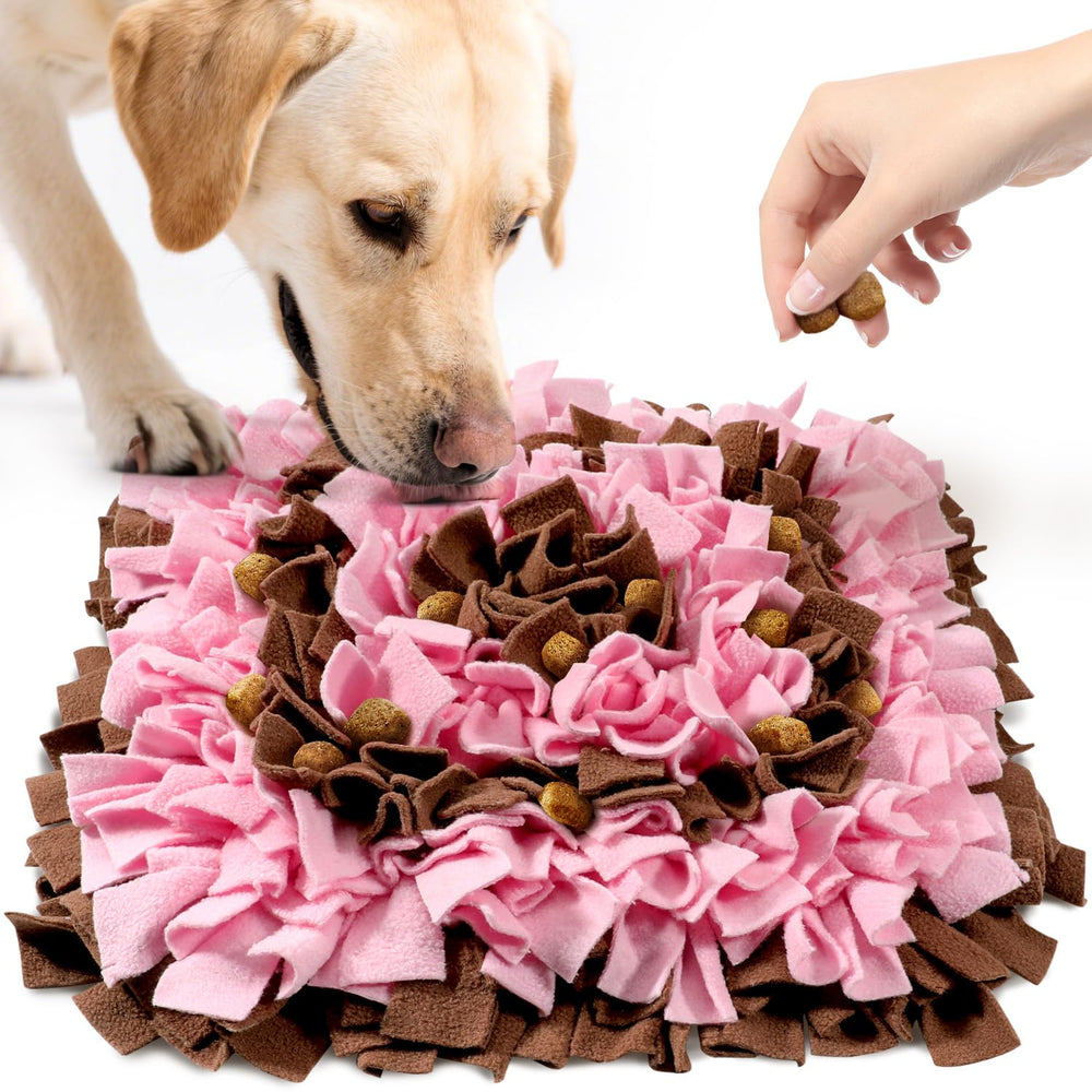LIVEKEY alfombra de olfato para perros marrón y rosa, ideal para estimular el olfato.