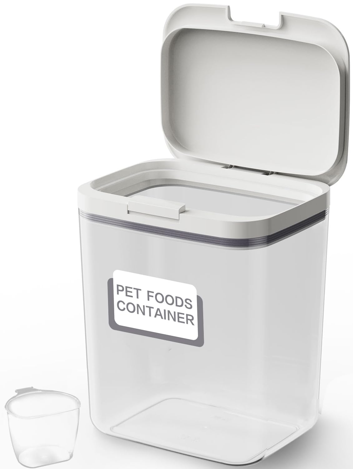 LivLab Mker contenedor de alimentos para mascotas, vista frontal y tapa hermética.