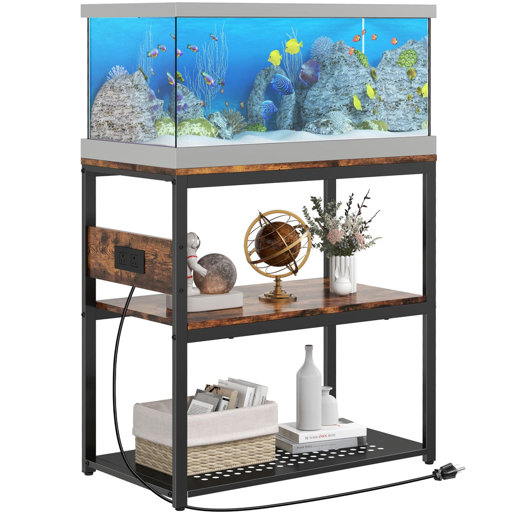 Livofloral estante de tres niveles para organizar acuario y accesorios