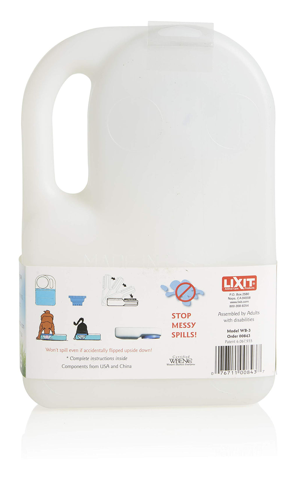 Lixit Water Boy con diseño anti-derrame evita desorden en el coche.