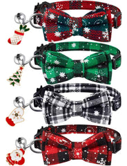 LLHK collar gato navidad con lazo y campana, ideal para festividades