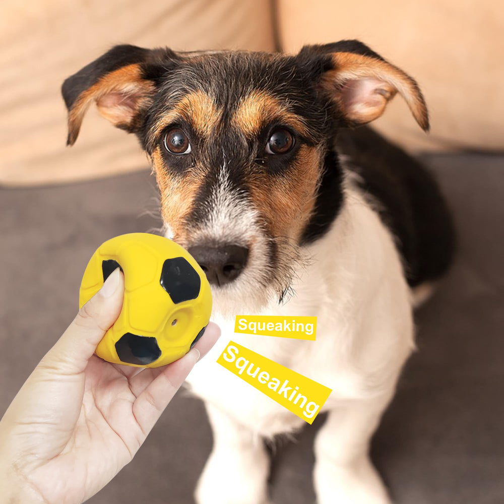 LLSPET bola futbol látex violeta con chirri, color vibrante para perros curiosos