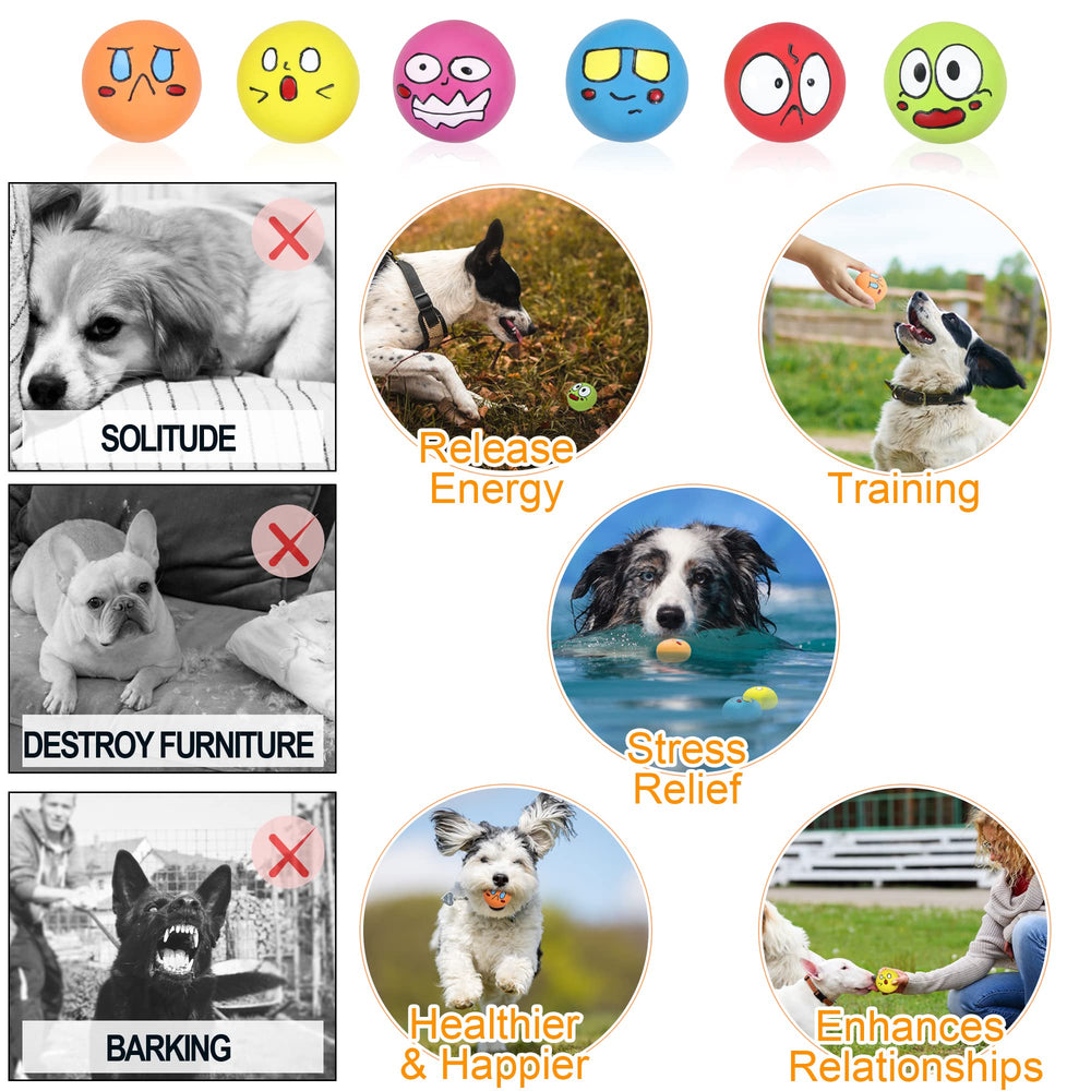 LLSPET juguete para perro látex sonoro, bola-6, diseñado para perros pequeños y medianos.