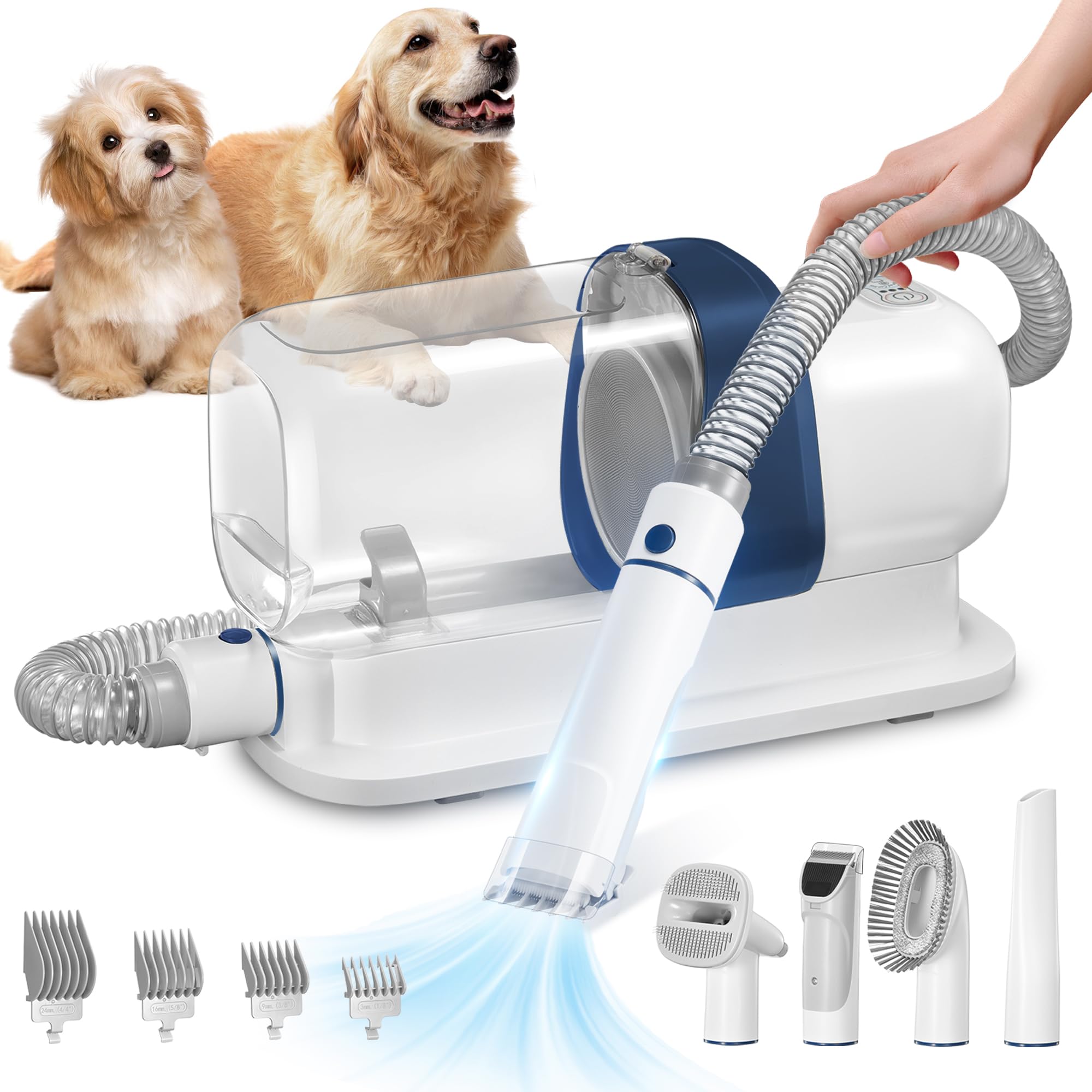 LMVVC aspiradora para pelo de perros con cubo 2.3L y limpieza fácil.