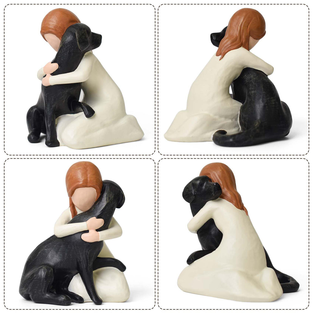 Estatuilla Lnrkai de perro negro sobre estante, perfecta decoración.