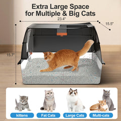 Lobeve caja de arena con entrada frontal, ideal para gatos con movilidad reducida