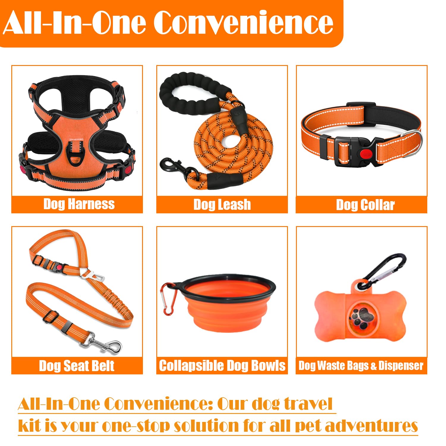 Collar naranja Lobeve con ajuste cómodo y visibilidad