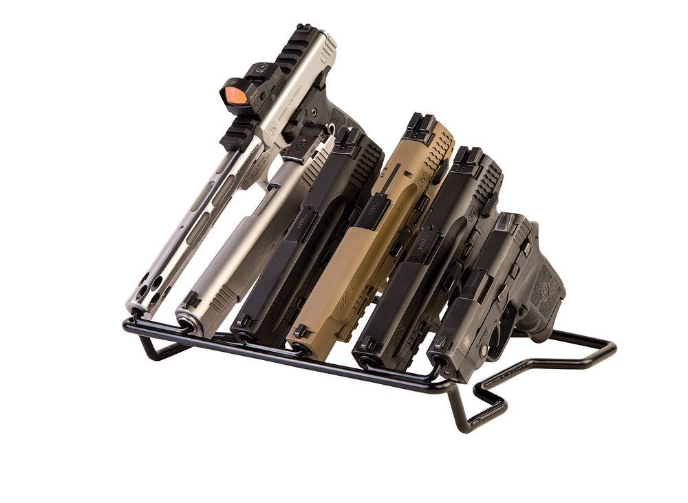 Lockdown porta pistolas estante, capacidad para seis pistolas.