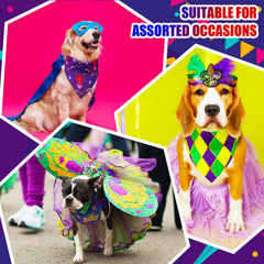 Locmeo bandana canina, patrones festivos, diseño colorido para fiestas.
