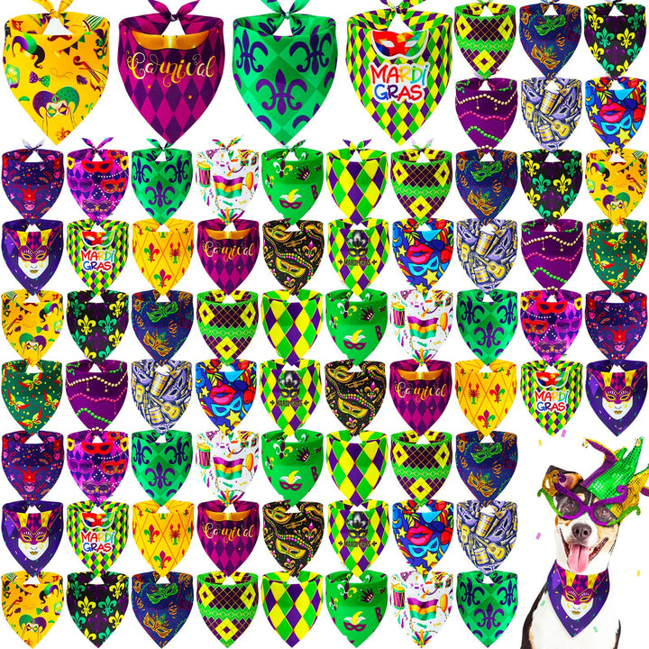 Locmeo bandana carnaval para perro, pack de 100 piezas con patrones variados.