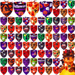 Locmeo bandanas Halloween calabaza: ideal para fotos festivas de mascotas.