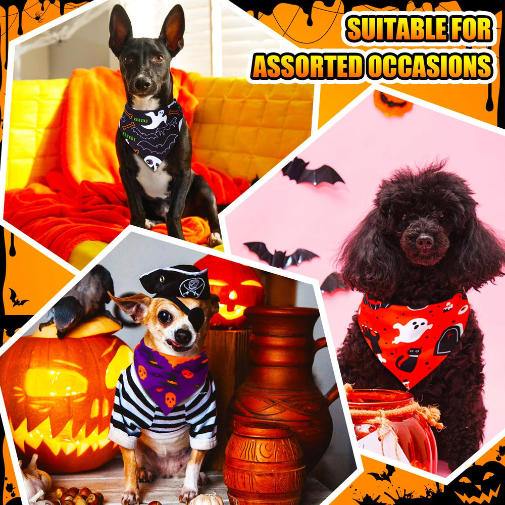 Locmeo bandanas Halloween coloridas: combina con cualquier collar y look.