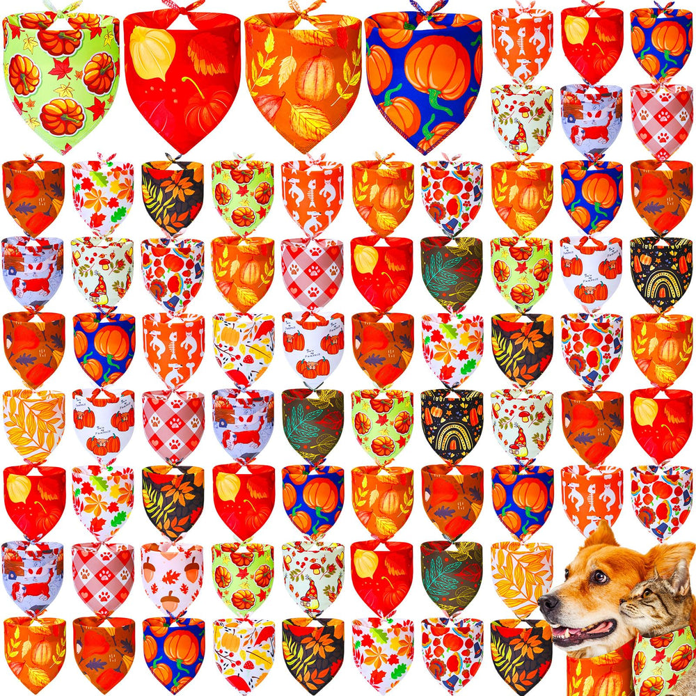 Locmeo bandana para perro con calabaza, ideal para fiestas otoñales y eventos.