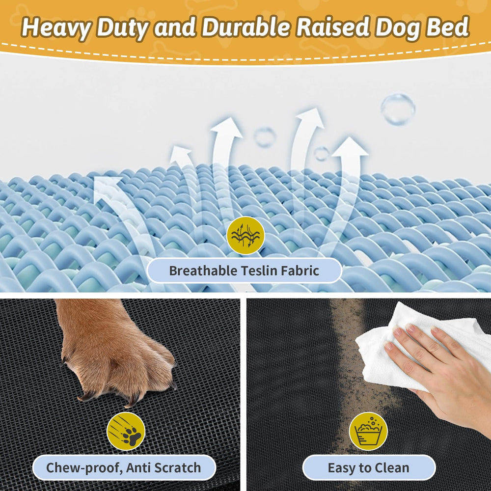 La cama Loebelle para dos perros elevada es resistente y estable para juego.