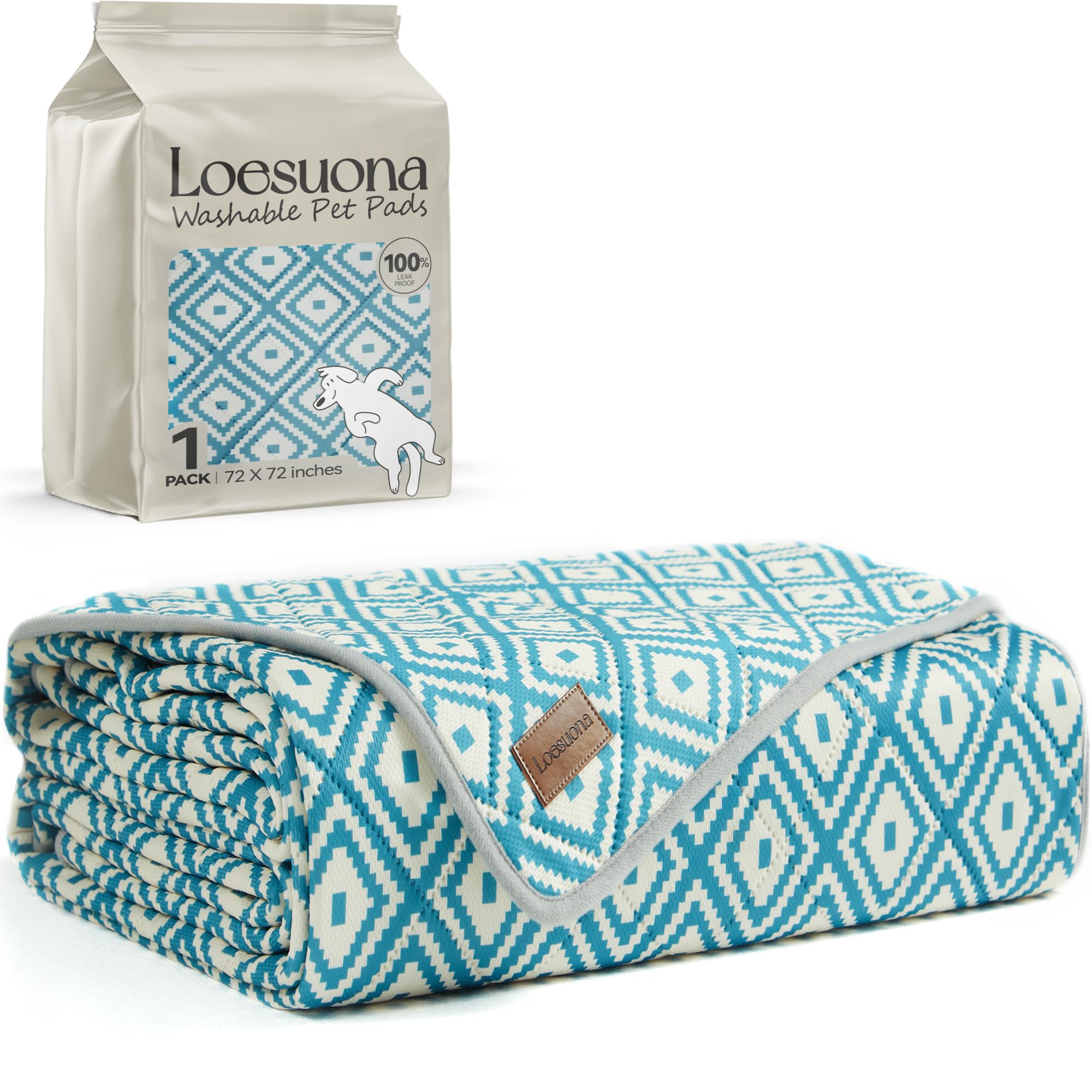 Loesuona: almohadilla lavable para perros 72x72, ideal para entrenamiento.