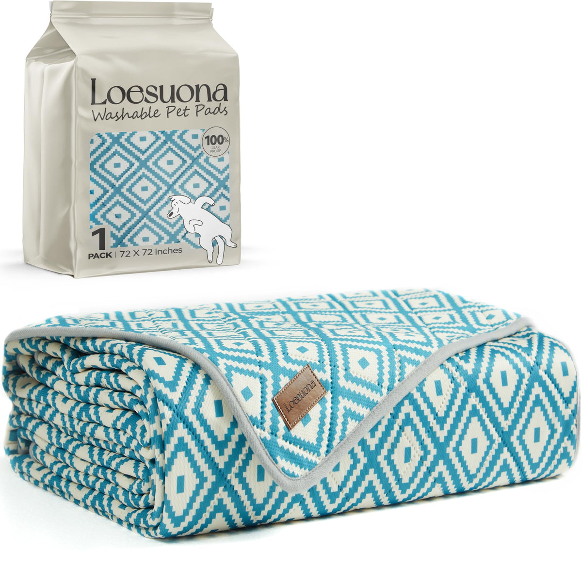 Loesuona: almohadilla lavable para perros 72x72, ideal para entrenamiento.