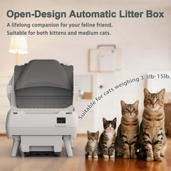 Lohhuby caja con diseño abierto para gatos medianos y gatitos, fácil acceso.