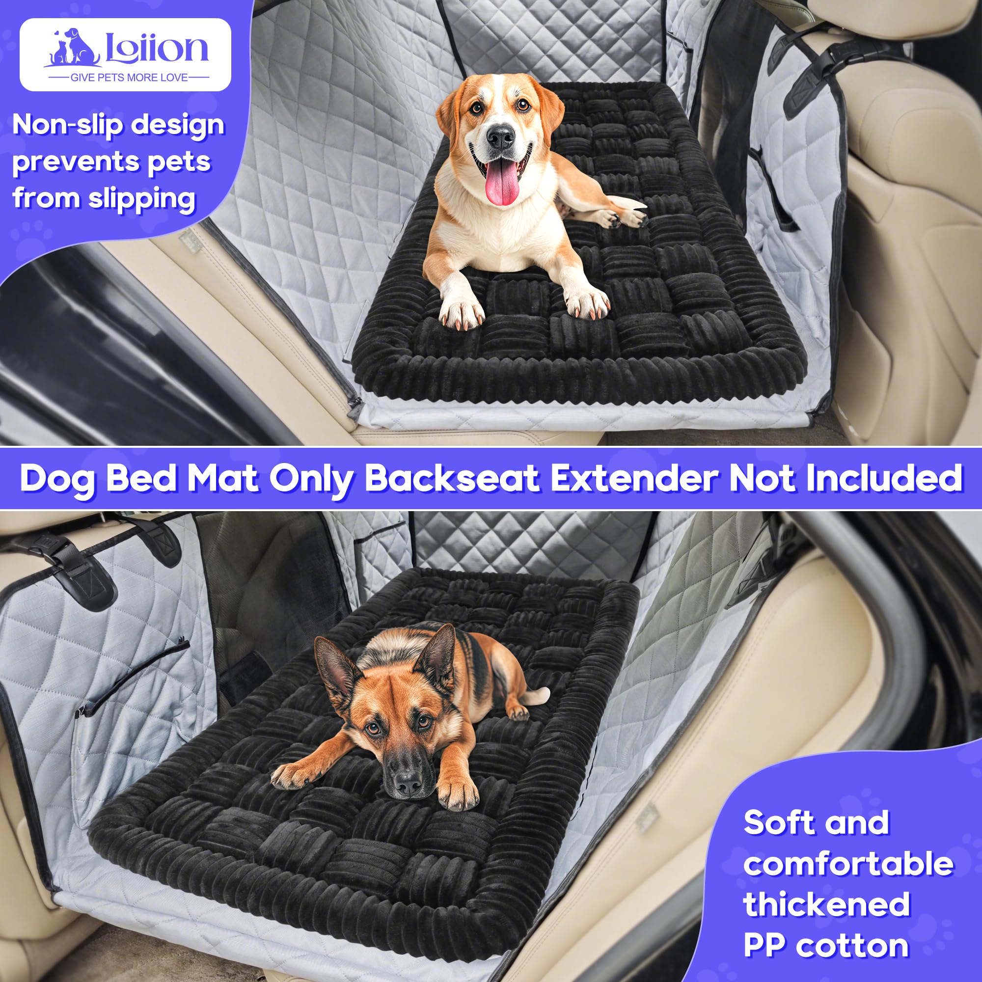 Loiion cama para perro coche fácil lavado y cuidado.