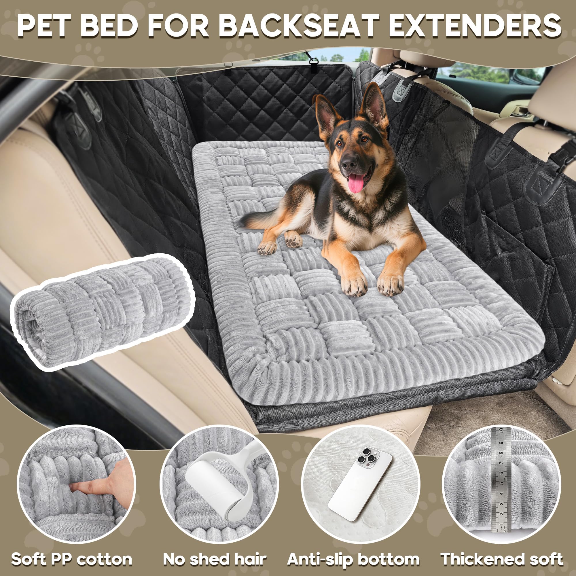 La Loiion extensor-trasero-auto amplía la protección del asiento para perros.