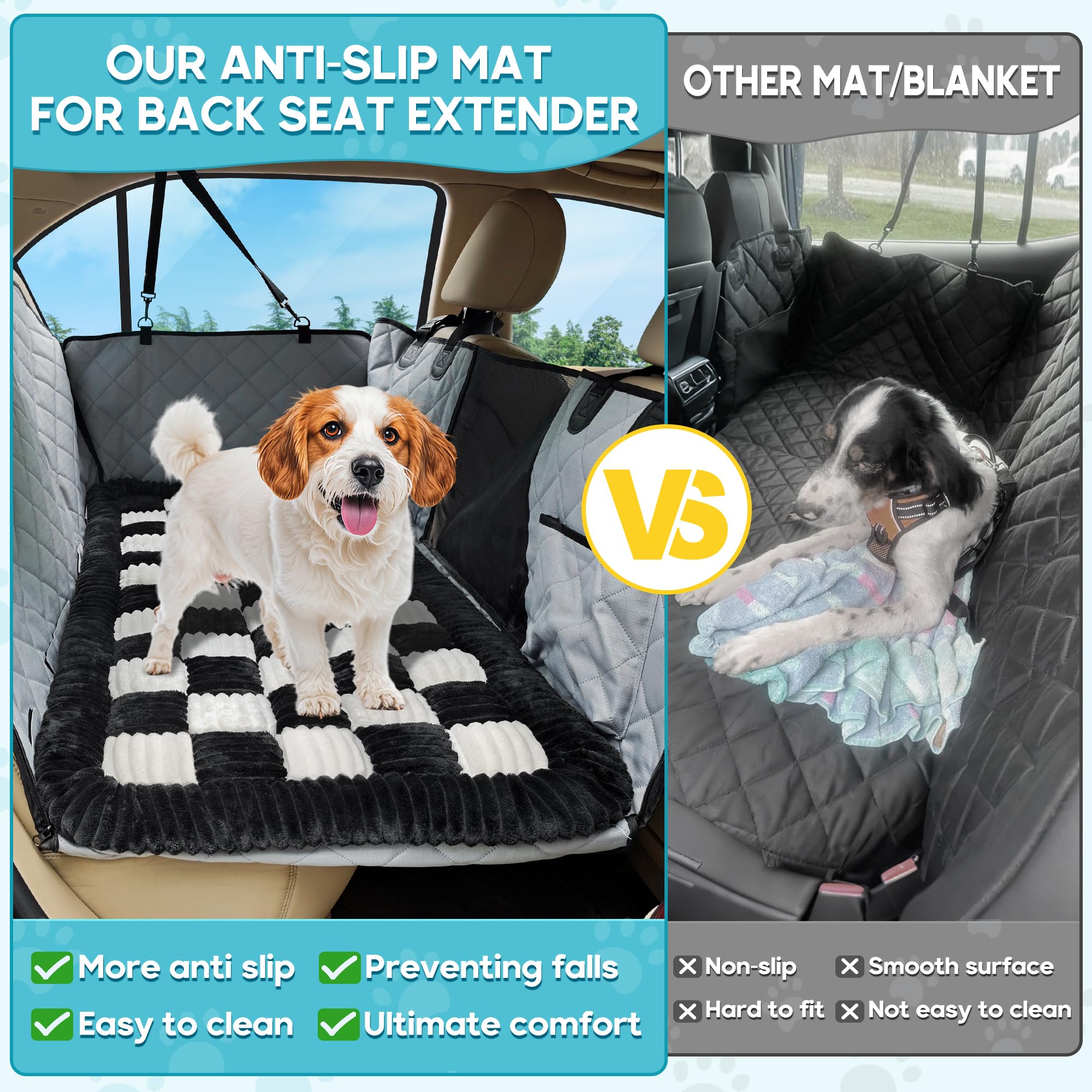 Manta Loiion para perro en coche con diseño a cuadros, mayor confort.