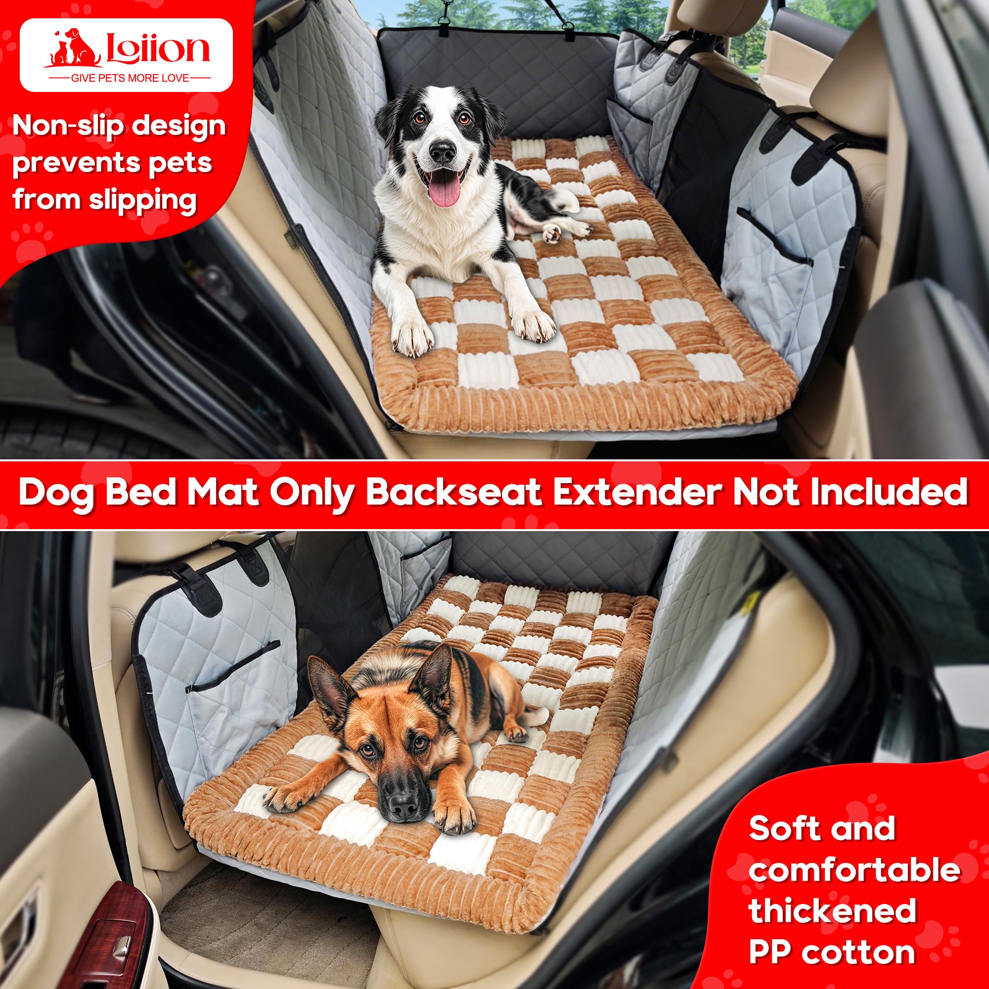 Manta Loiion a cuadros para perros uso versátil en coche o sofá