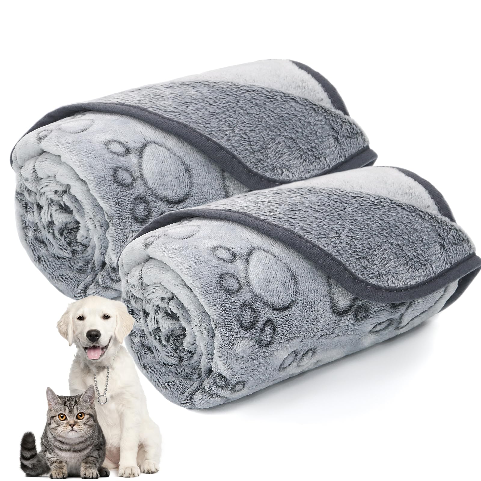 LOKOZ manta para perros con huellas, suave para siestas reconfortantes.