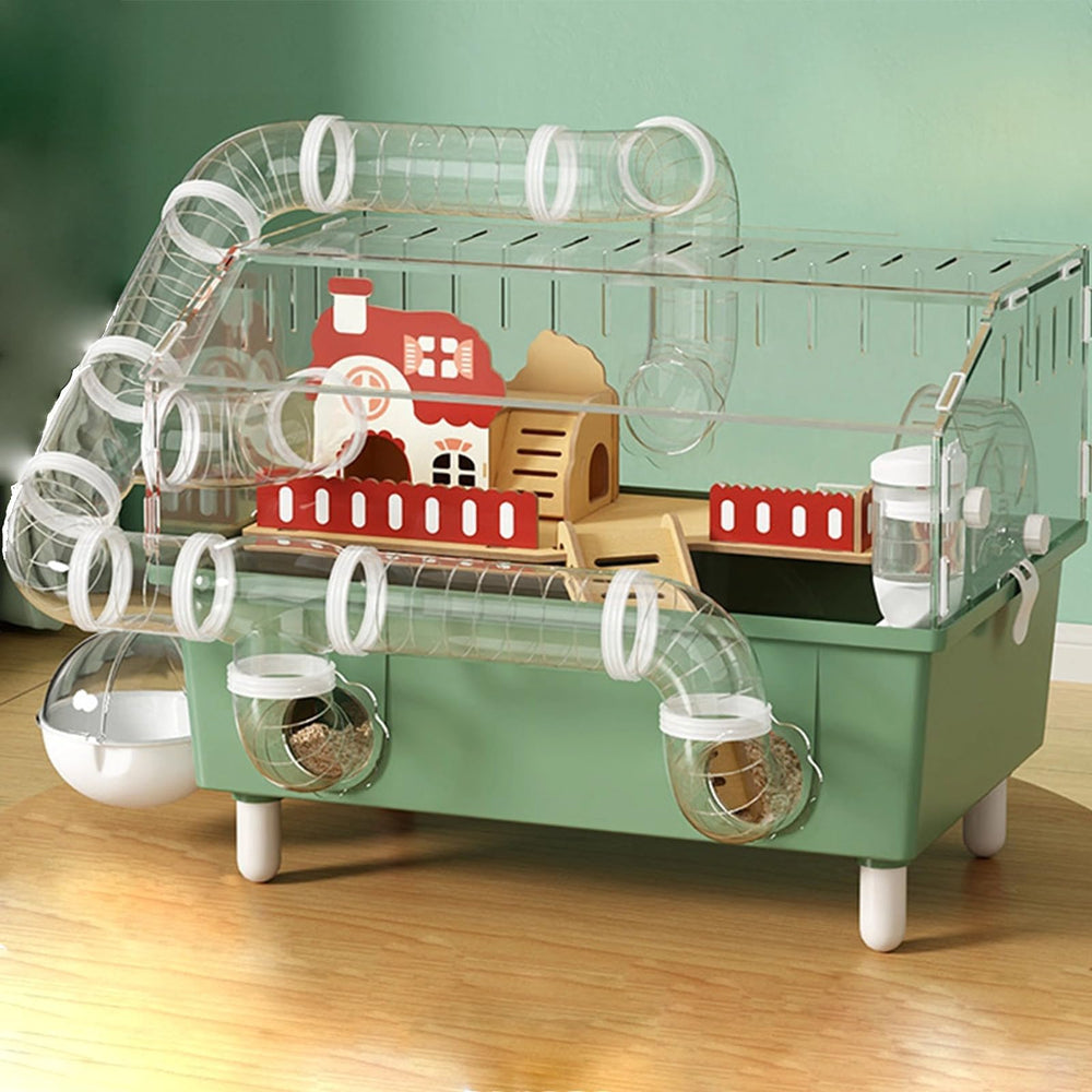 LOLLBIRD jaula hamster grande acrílica con niveles para observación clara.