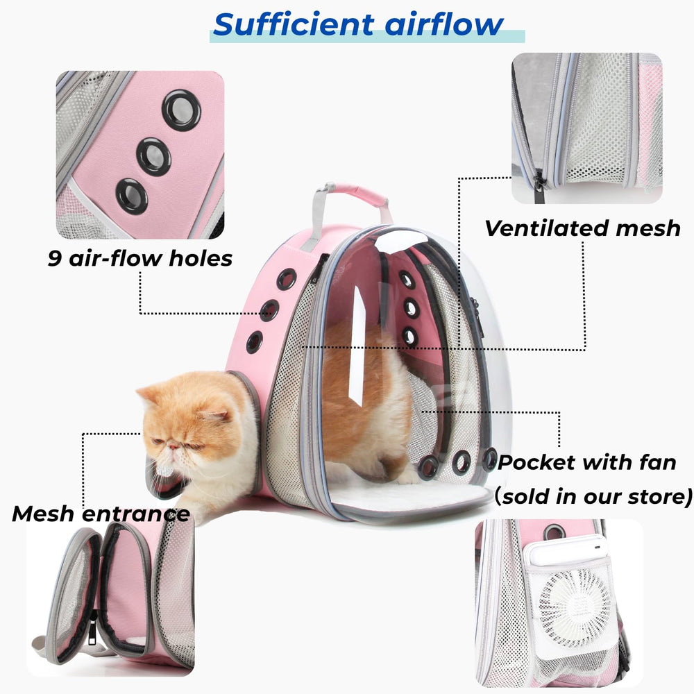 LOLLIMEOW mochila gato espacio amplio con base plana para mayor comodidad.
