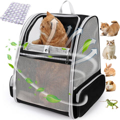 Mochila-gato de Lollimeow para transporte por aire: comodidad y seguridad para tu mascota.