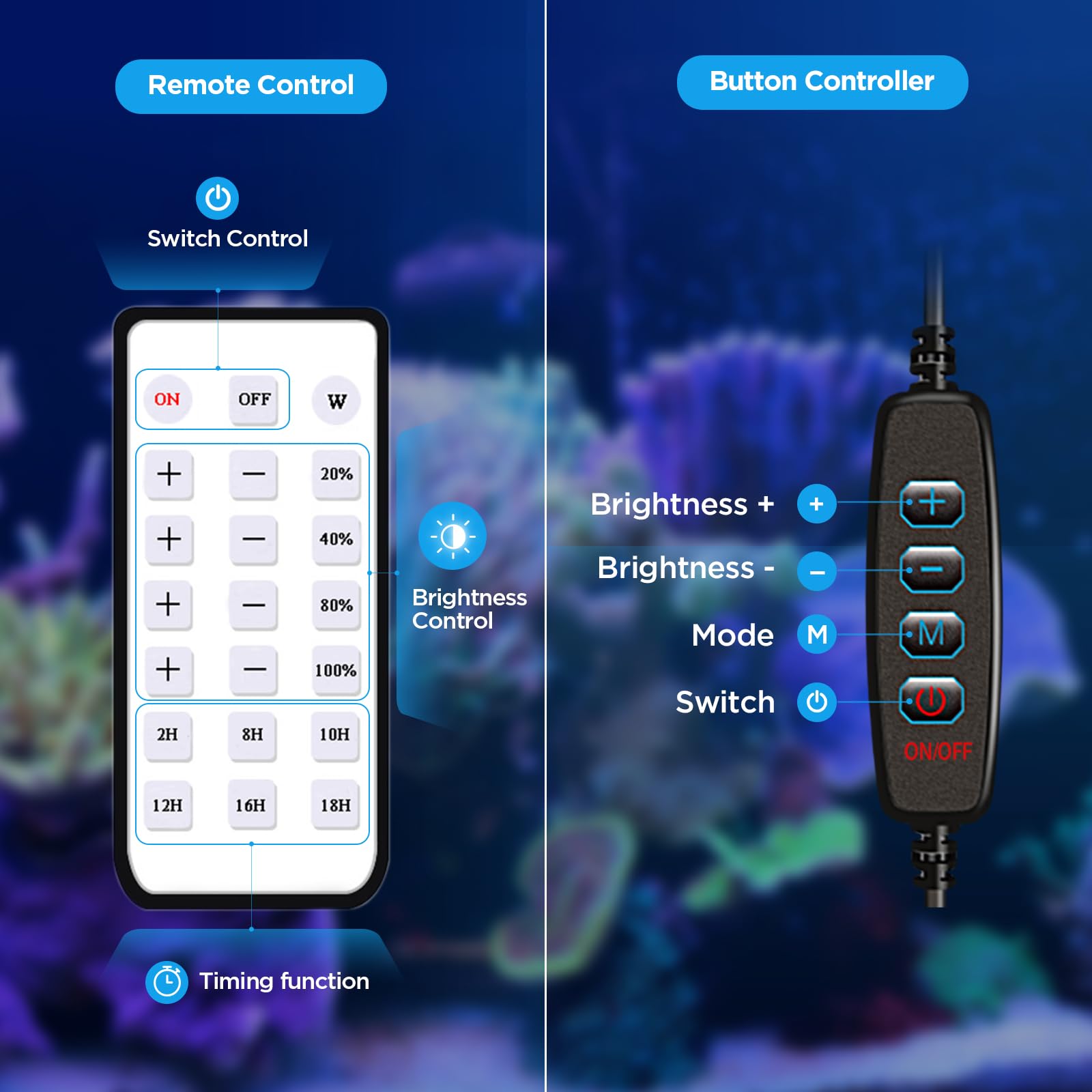 Lominie LED acuario luz de arrecife para resaltar colores.