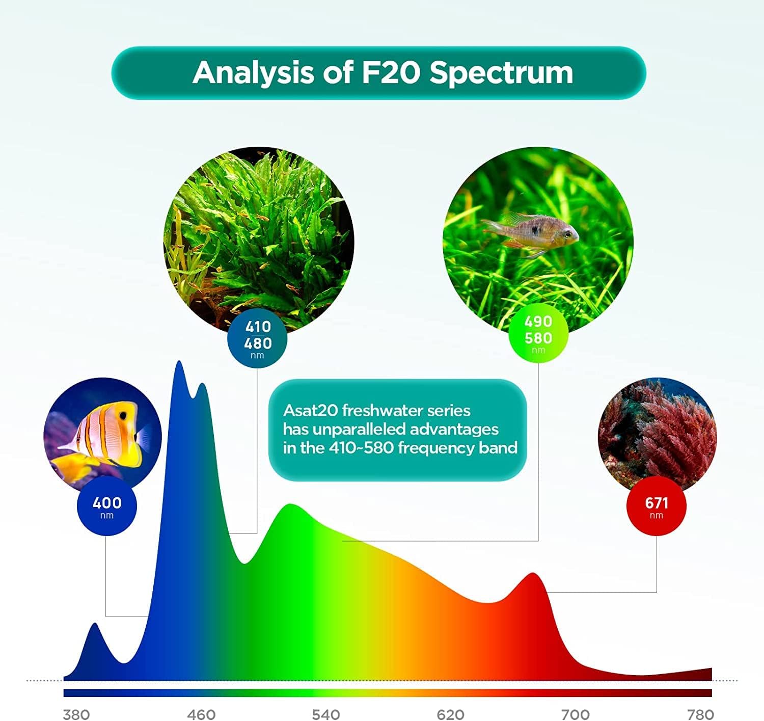 Lominie iluminación para plantas de acuario con 4 canales para crecimiento equilibrado.