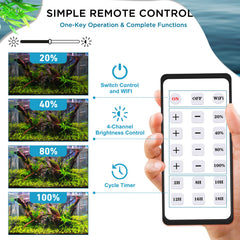 Lominie luz LED para acuario, espectro completo para plantas y peces con colores más vivos.