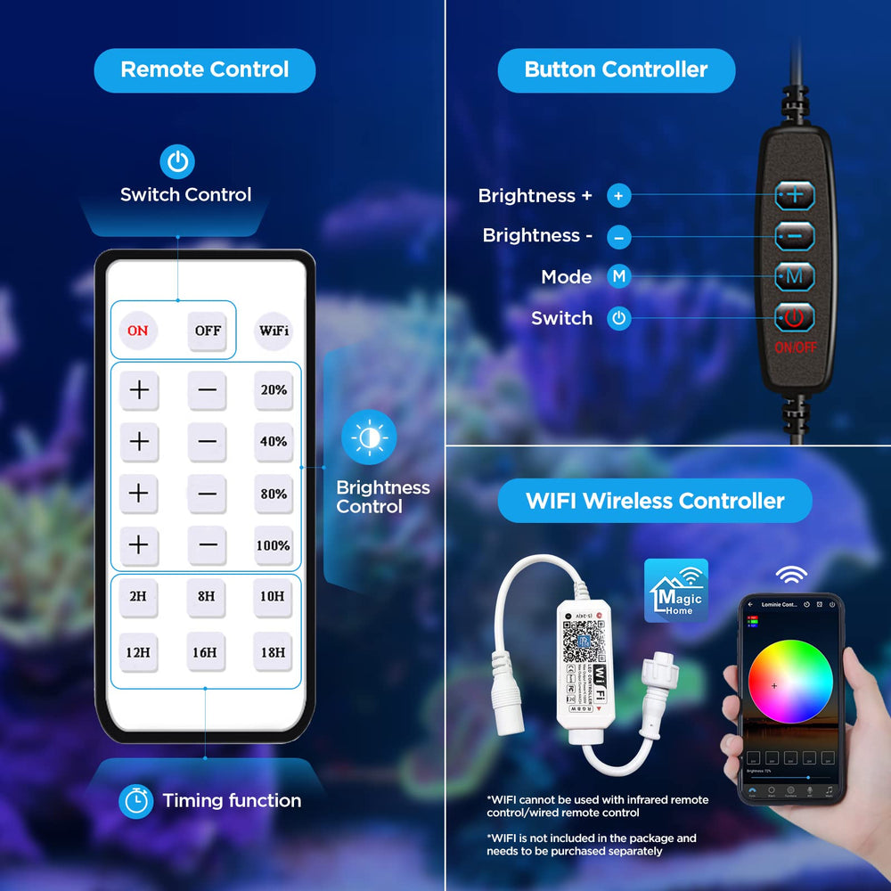 Lominie 28 diodos LED, distribución uniforme para corales y peces.