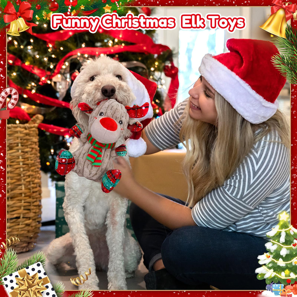 Loncoldy Juguete interactivo Navidad para perro Renos fomenta juego.