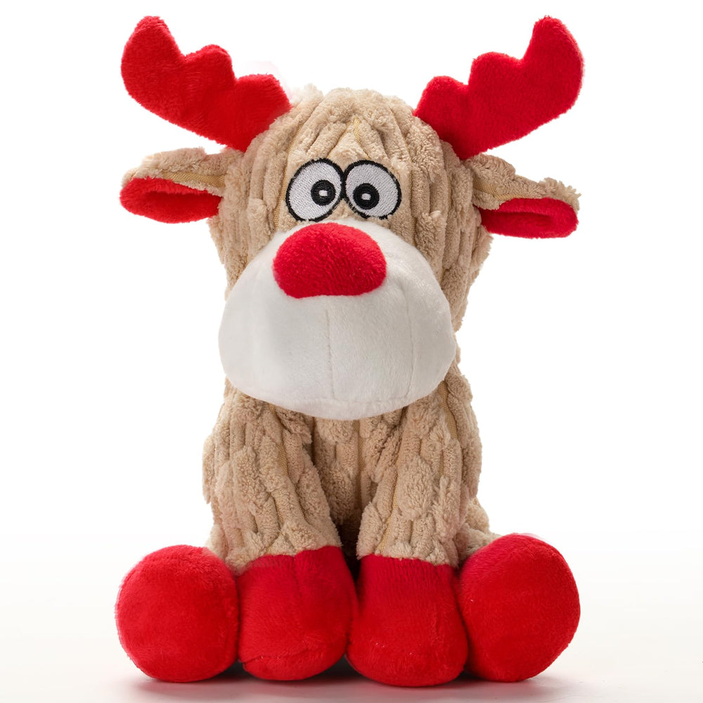 Juguete Loncoldy Navideño para perros, reno peluche con chirri para juego interactivo