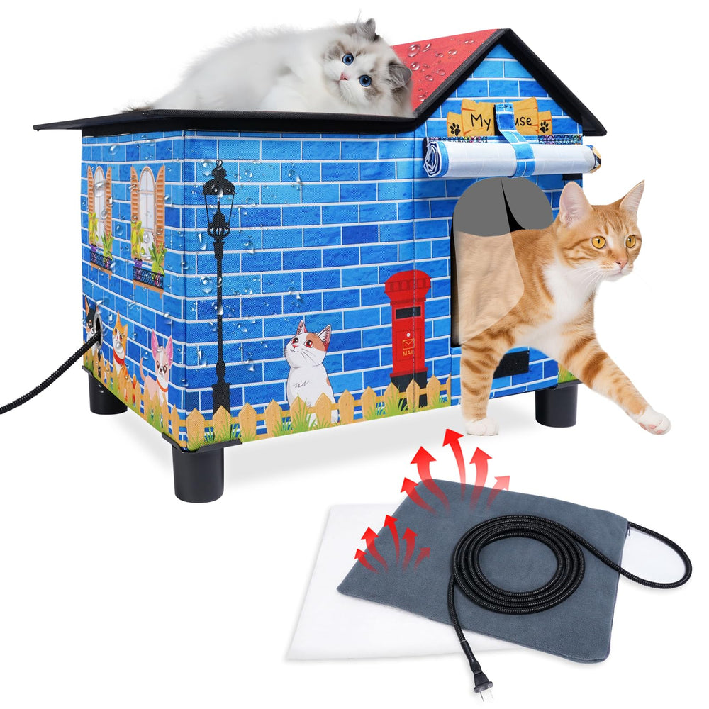 Casa Lonepetu para gatos caliente exterior; protección contra frío y humedad.