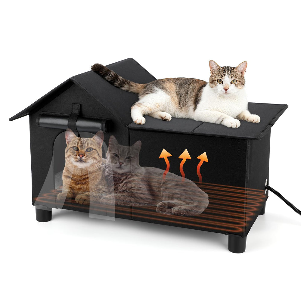 Lonepetu casa gatos caliente exterior ofrece refugio cálido para días fríos.
