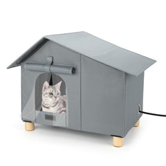 Lonepetu casa-gatos-caliente-exterior: refugio cálido para felinos al aire libre.