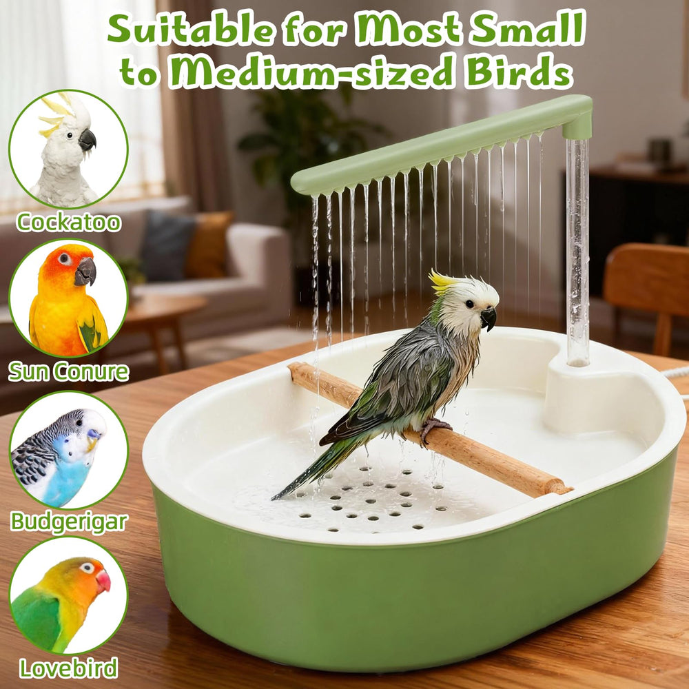 Lonepetu Uso Multiespecie: baño, bebida y juego para aves de tamaño mediano.