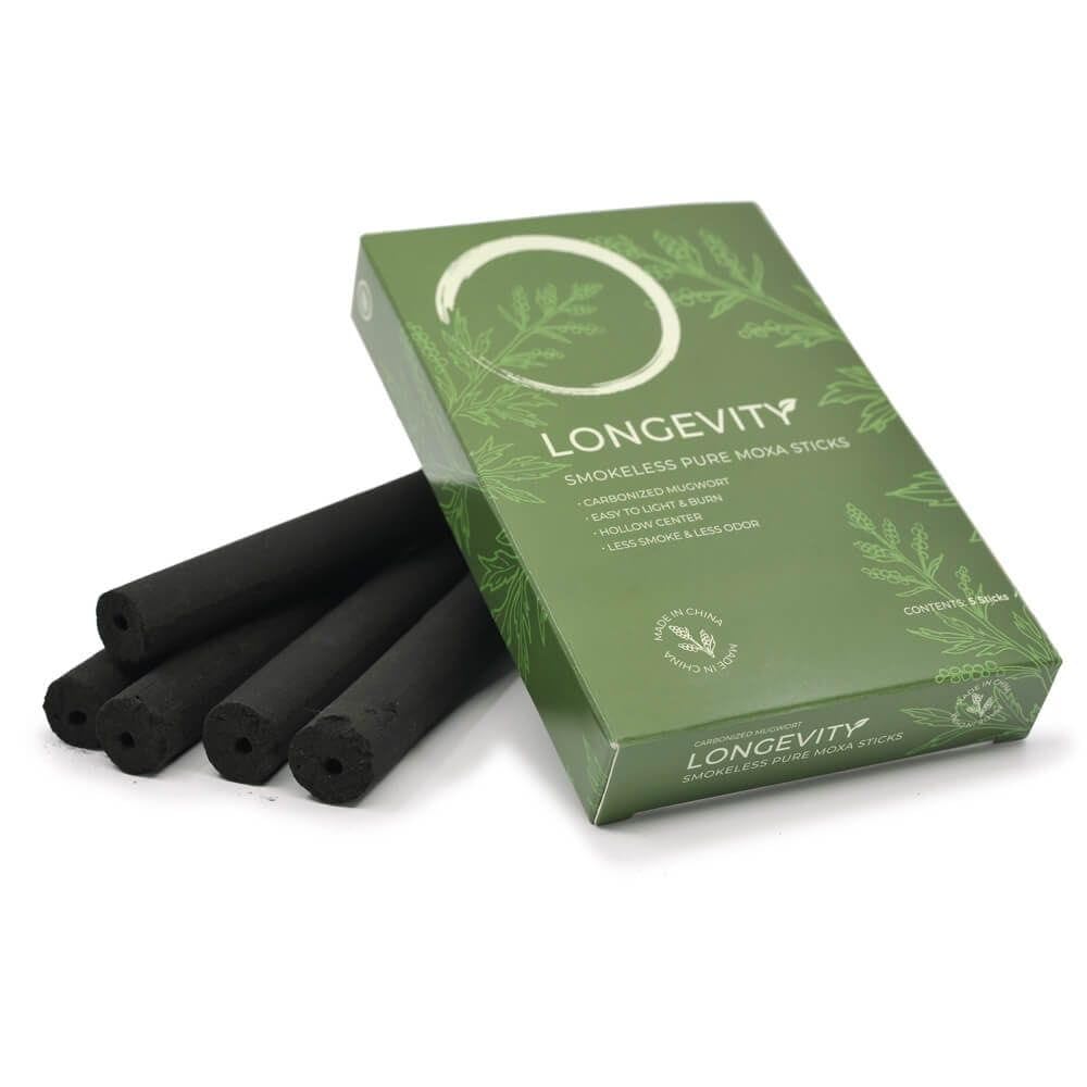 Longevity Smokeless Moxa, centro hueco, facilita encendido y combustión estable.