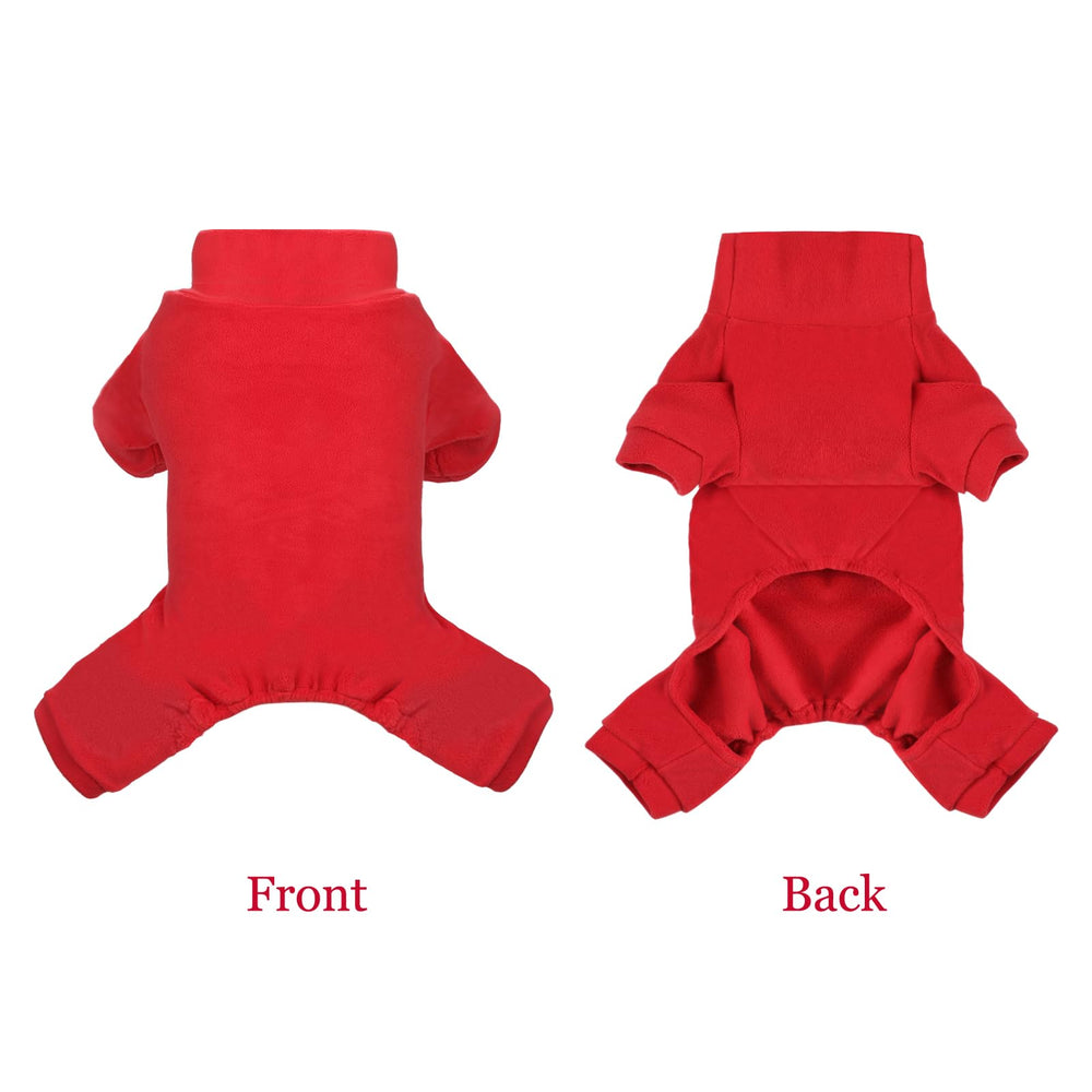 Pijama de felpa LONTEPET para perro rojo, cómodo y cálido