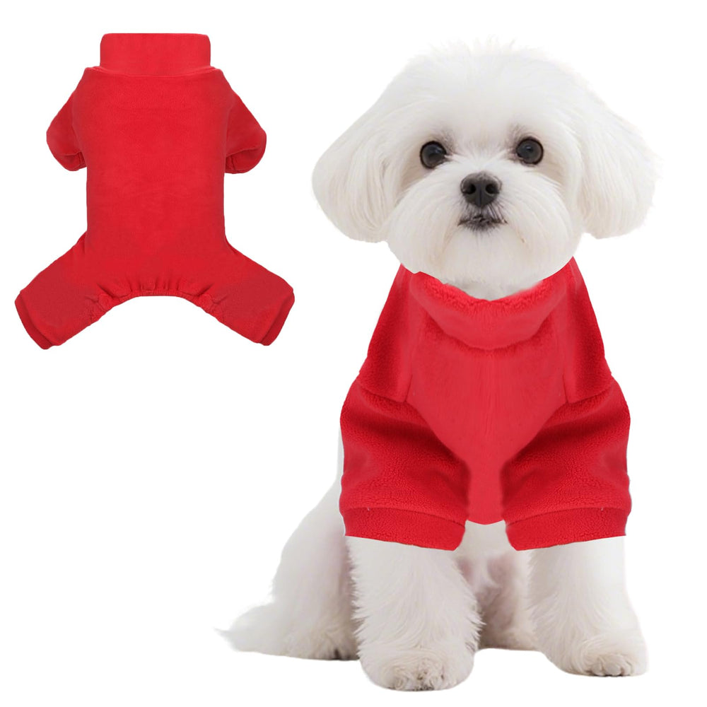 Pijamas para perros LONTEPET rojo con cuello alto para paseos