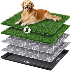 LOOBANI bandeja para perros con grama artificial 45x29 para entrenamiento cómodo.
