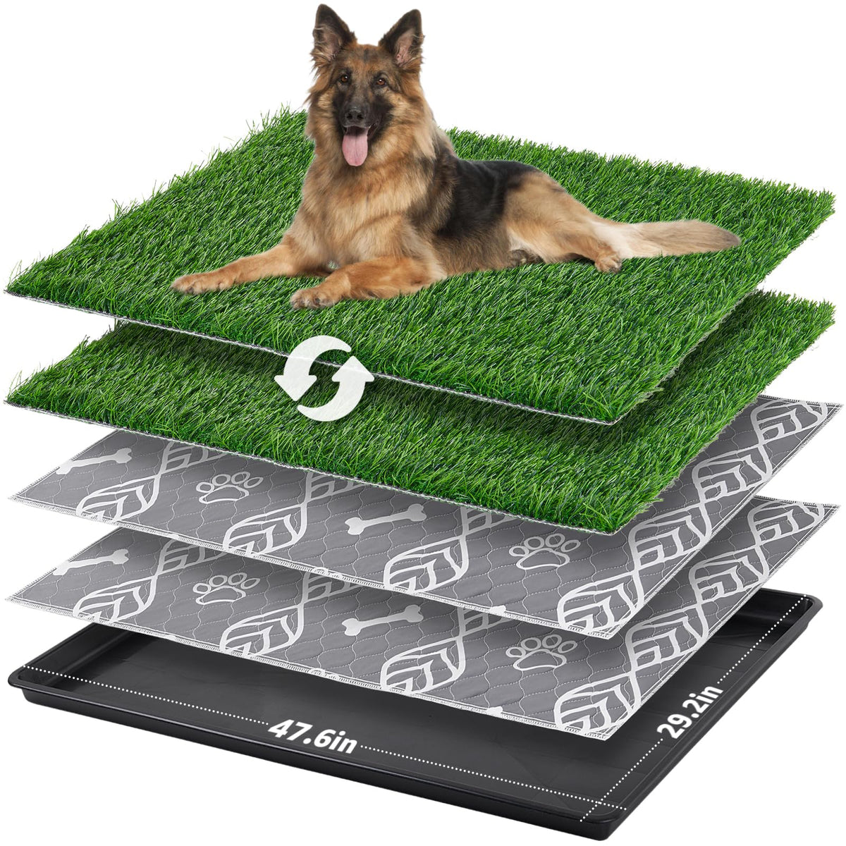 LOOBANI caja para perros con grama artificial, ideal para entrenamiento y suelos limpios.