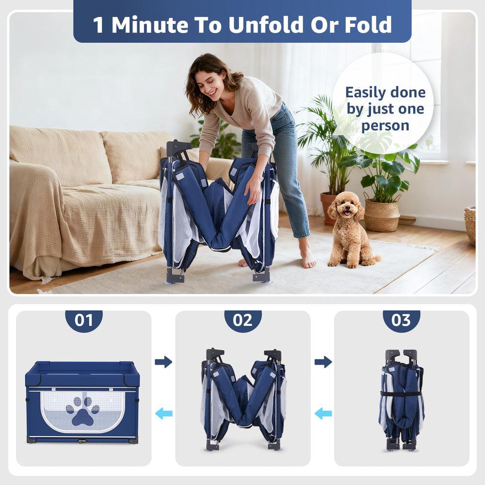 LOOBANI jaula-perro cubierta removible para protección adicional durante el uso.