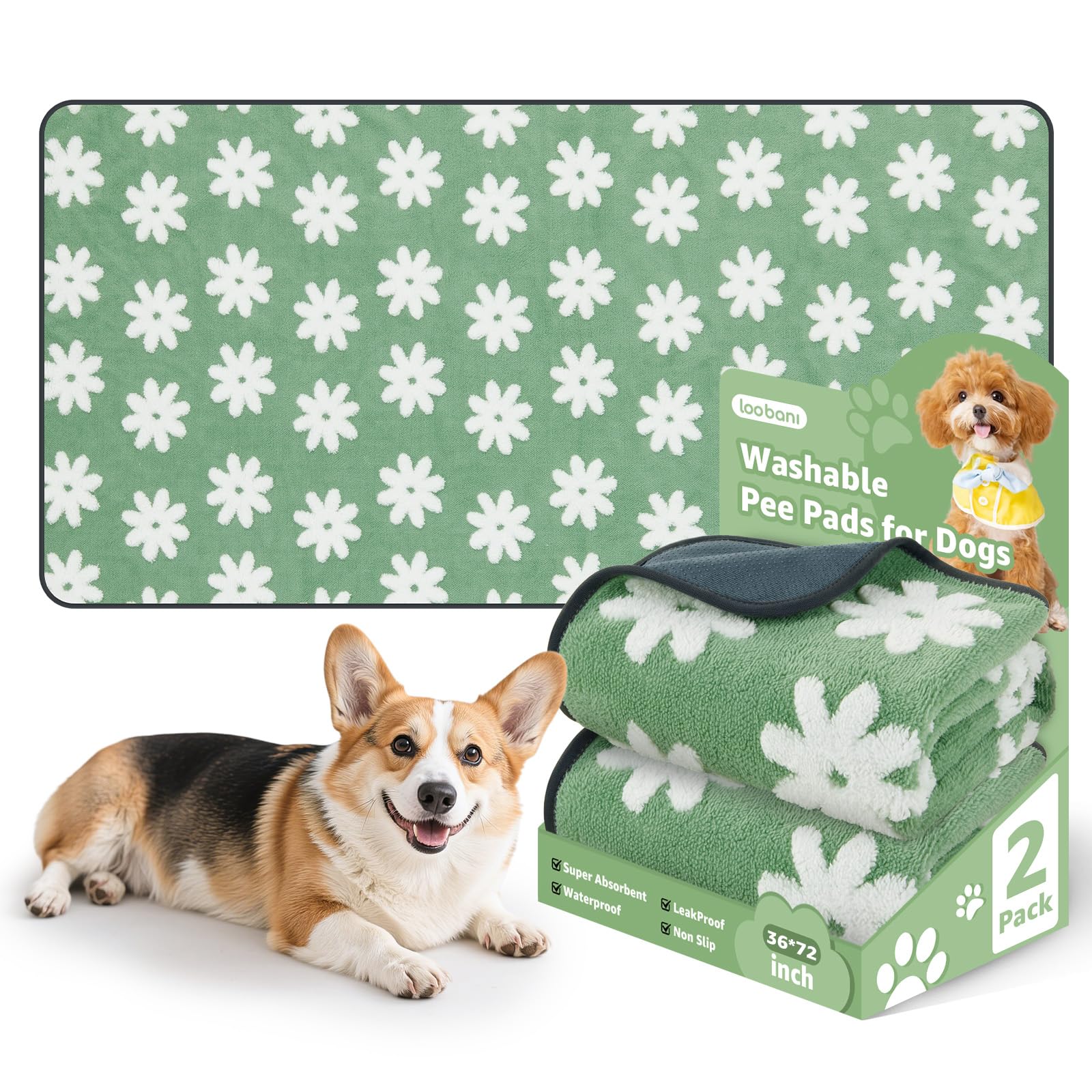 LOOBANI almohadillas reutilizables para patitas limpias y entrenamiento.