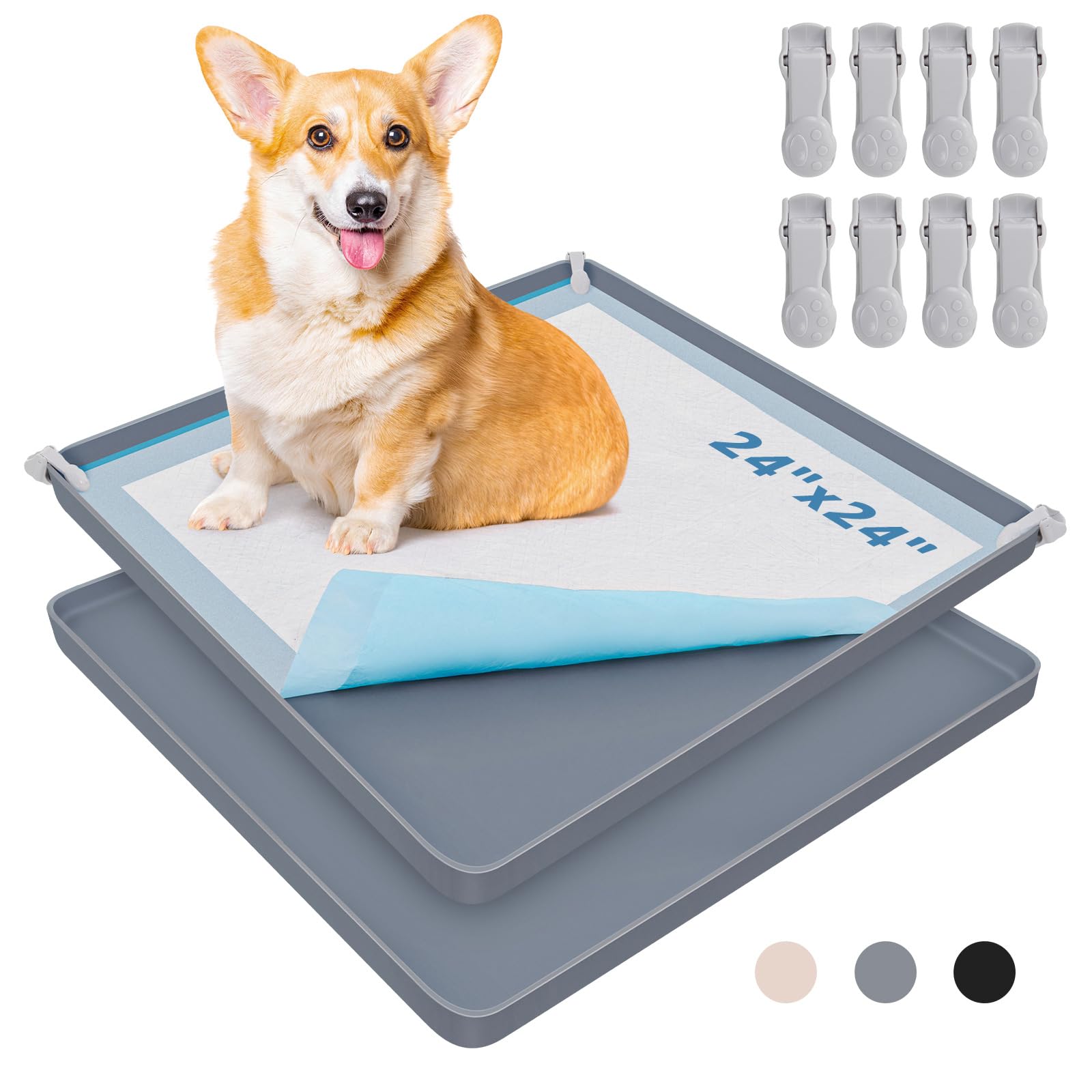 LOOBANI porta-almohadillas para perro, doble pack, silicona, borde alto, entrenamiento limpio