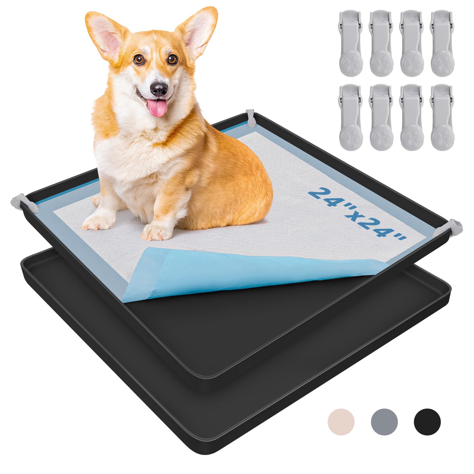 LOOBANI porta tapetes para perro con clips fuertes mantiene el tapete fijo y seguro.
