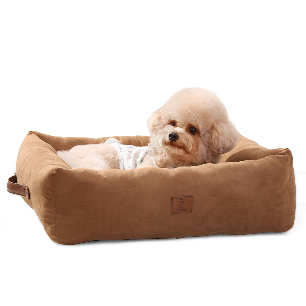 Cama Looyn para perro rectangular de 25x21, descanso cómodo.